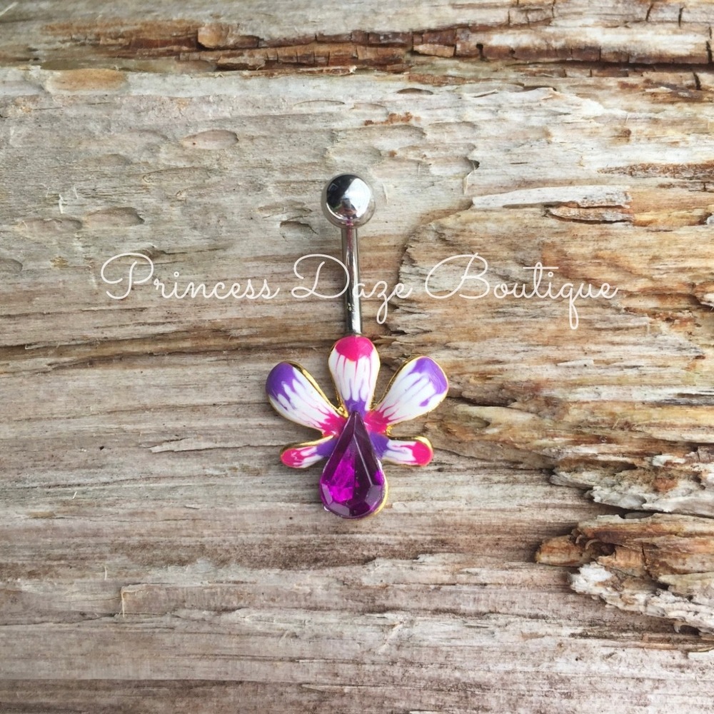 Beautiful Flower Belly Button Navel‎ Ring